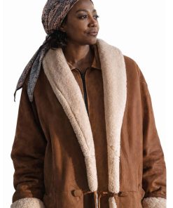 Shop Power Book III Patina Miller Shearling Coat