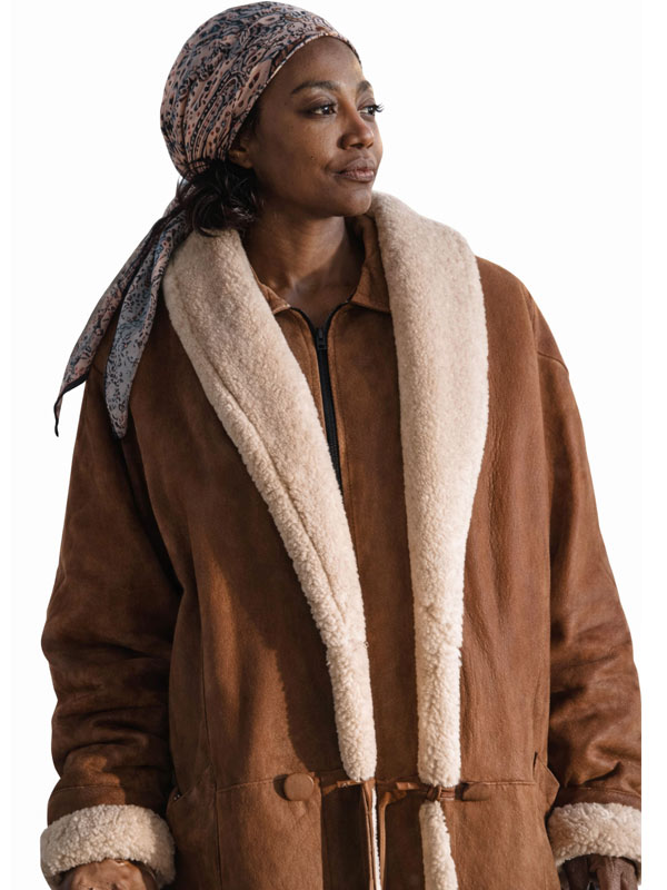 Shop Power Book III Patina Miller Shearling Coat