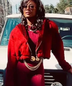Shop Raquel Thomas Power Book III Raising Kanan Patina Miller Maroon Jacket