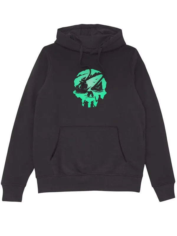 Shop Black Unisex Sea Of Thieves Skull Pullover Hoodie