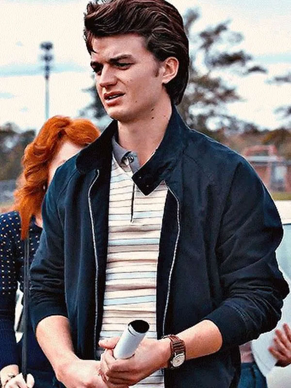 Shop Stranger Things Steve Harrington Black Cotton Jacket