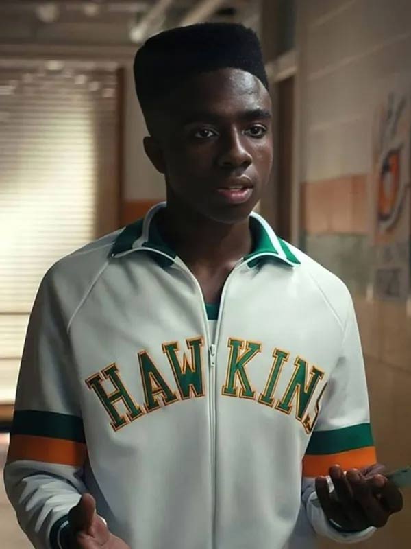 Buy Stranger Things S04 Lucas Sinclair White Bomber Jacket