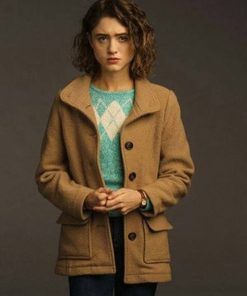 Shop Nancy Wheeler Stranger Things Season 3 Natalia Dyer Brown Wool Jacket