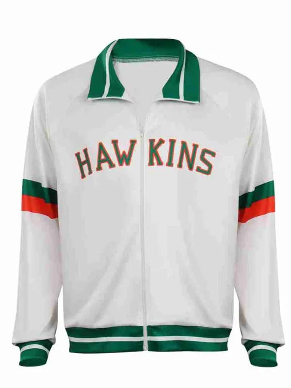 Shop Stranger Things Lucas Sinclair White Bomber Jacket