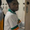 Shop Caleb McLaughlin Stranger Things Lucas Sinclair White Bomber Jacket