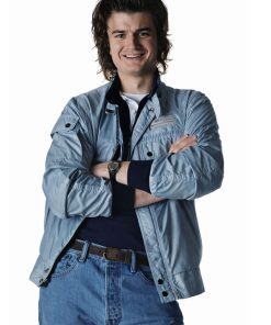 Shop Joe Keery Steve Harrington Blue Bomber Stranger Things Jacket