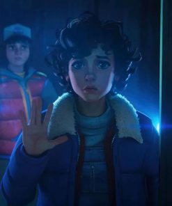 Buy Stranger Things Tales from ’85 Eleven Shearling Blue Jacket