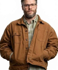 Shop The Invite Seth Rogen Brown Cotton Jacket