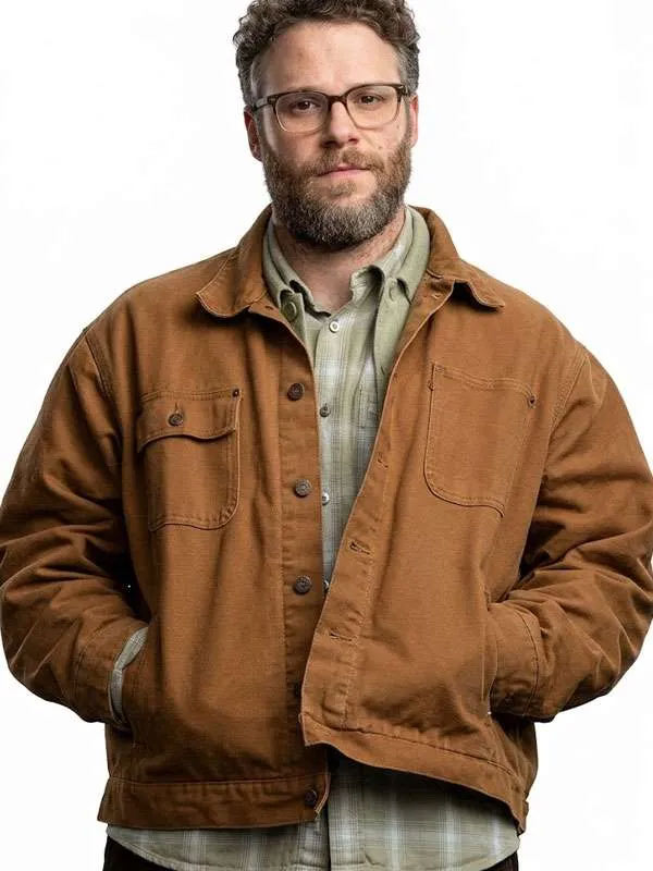 Shop The Invite Seth Rogen Brown Cotton Jacket