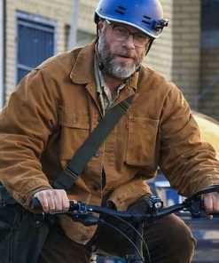 Shop The Invite 2026 Seth Rogen Brown Cotton Jacket