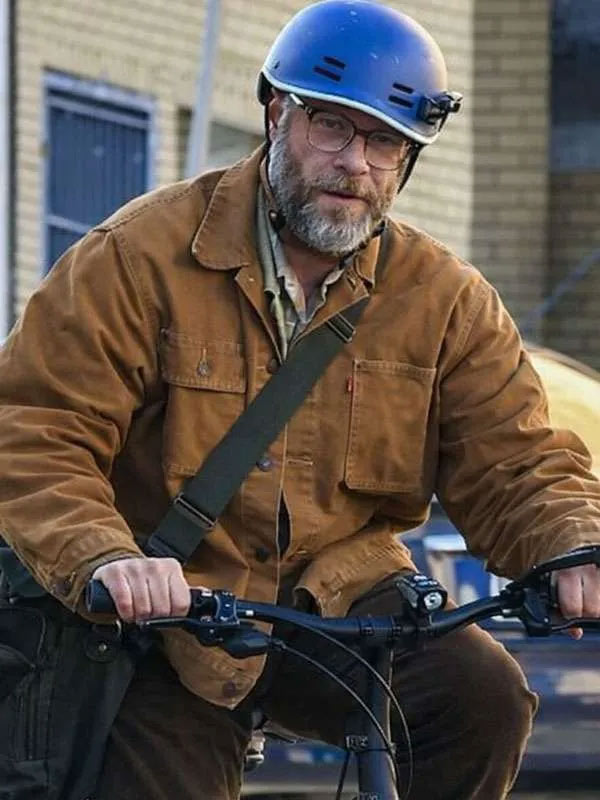Shop The Invite 2026 Seth Rogen Brown Cotton Jacket
