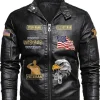 US Army Black Veteran Leather Jacket