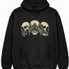 Shop Black Stylish Skull Printed Pullover Oversized Hoodie