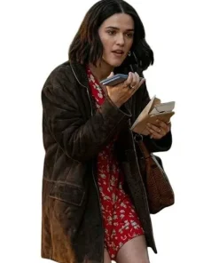Shop Zoey Deutch Voicemails for Isabelle 2026 Jill Brown Suede Jacket