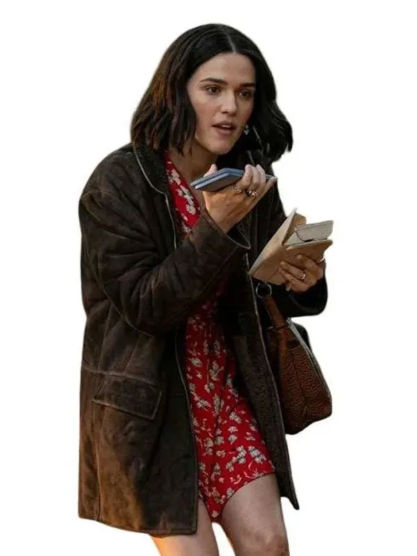 Shop Zoey Deutch Voicemails for Isabelle 2026 Jill Brown Suede Jacket